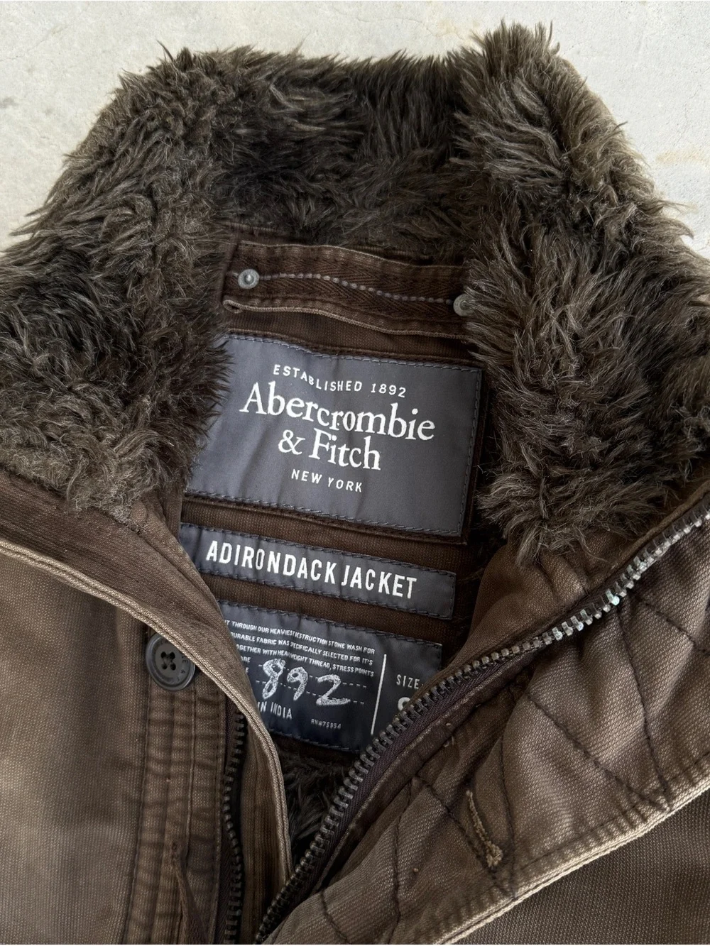 2000s Grunge Fur Abercrombie & Fitch Japanese Adirondack Jacket